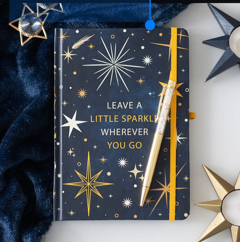 LEAVE A LITTLE SPARKLE A5 NOTEBOOK WITH CITRINE PEN