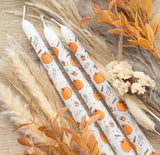 Set Of 3 Taper Pumpkin Candles