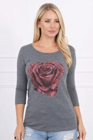 Akela Rose Print Top