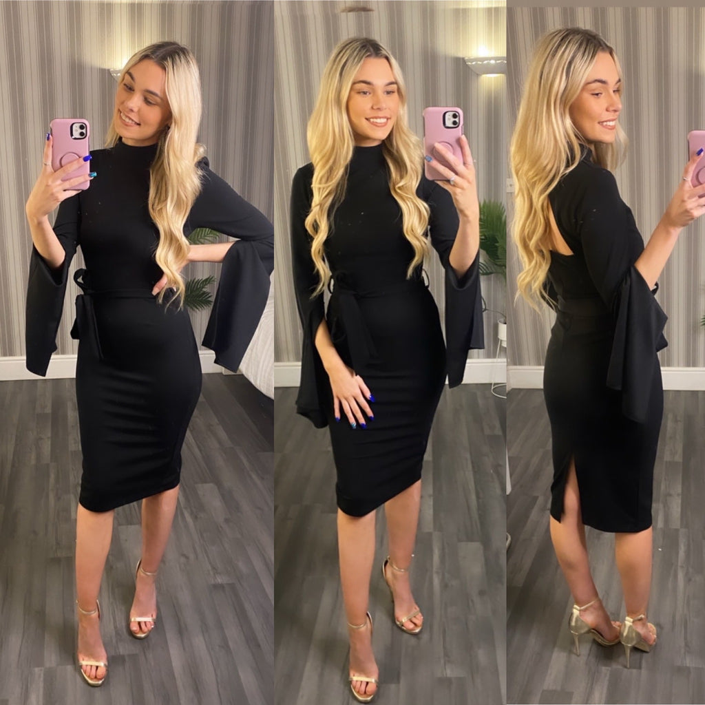 Bonnie black long sleeve dress | Dresses